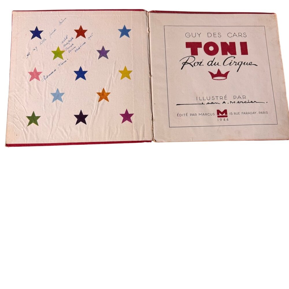 Guy Des Cars Toni Roi Du Cirque FRENCH France 1944 Illustrated Childrens Book HC - Picture 2 of 16